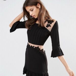 Elegant Black Dress with Lace Details